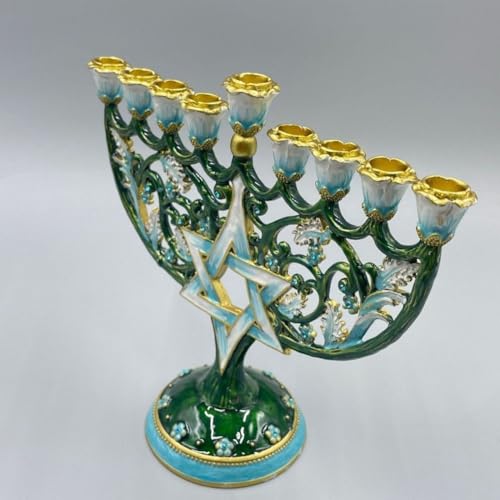 Menorah Hanoucca bougeoir rétro à 9 branches pour la fête juive - 3