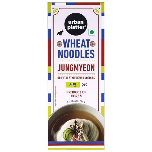Image of Urban Platter Jungmyeon Wheat Noodles, 250g (Round Korean Noodles | Springy & Chewy Bite | Best for Saucy & Spicy Dishes)