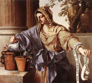 Peinture à l'huile Allegorical Figure de Grammar - Toile Premium Laurent De La Hire