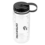 キャプテンスタッグ(CAPTAIN STAG) 水筒 ボトル スポーツボトル ウォーターボトル 550ml 直飲み ライス目盛り付き 3.5合 ブラック UE-3384