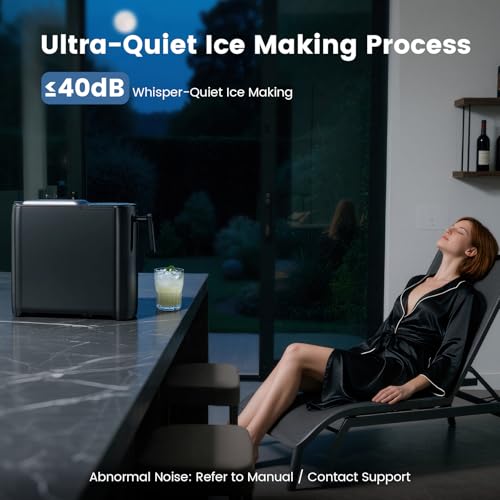 Image of Electactic Compact Countertop Ice Makers, 18Lbs /Day Bullet Ice Maker, Removable Lid Easy to Clean, Fast 6Pcs Bullet Ice in 8 Mins, Self-Cleaning & Low Noise for Office, Bedroom, RV(Black)
