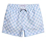 maamgic Swim Trunks Boys Toddler Bathing Suits for Kids Swimwear Baby Boy Swimsuit Boys Swim Shorts Blue Checkered 4T