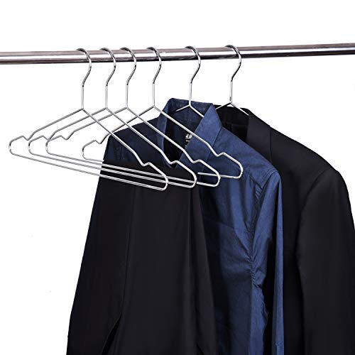 Better to U 17 Inch Metal Clothes Hanger 20 Pack, 4.0mm Heavy Duty Shirt Blouse Hanger for Coat Suit Bridal Boutique, Space Saving Slim Wire Hanger for Camisole Trousers Wedding Dress（Sliver） by Better to U - Image 5