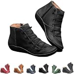 Keilani Women's Vintage Ankle Boots,Keilani Boots,Side Zipper Flat Waterproof Ankle Boots Women,Arch Support Boots,Womens vintage casual short ankle boots,Journee wide calf boots for women