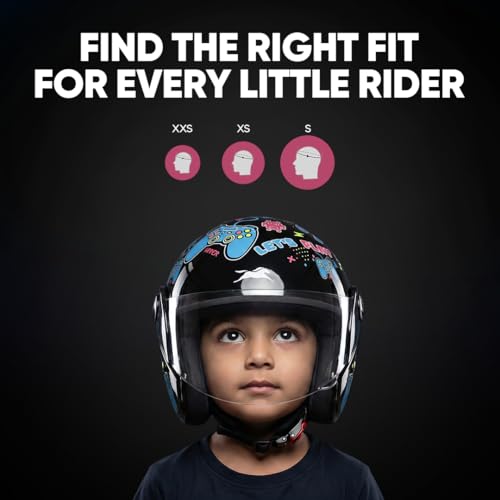 Image of TVS Moto Jr. Kids Helmet |Fun Glow in The Dark Graphics | Lightweight ISI Certified ABS Shell| Removable Cheek Pads | Ideal for Cycle Scooter Daily Ride Comfort & Protection