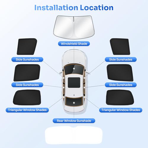 Image of Canvcle Sunshades for 2015-2025 Jeep Renegade Accessories Windshield Sun Shade Side Rear Window Shade Cover Sun Visor Shield Privacy Protection for Camping Keep Vehicle Cool Black 8PCS