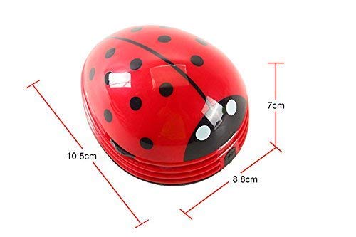 Image of Barbato Aimeio Cute Portable Beetle Ladybug Mini Handheld Cordless Tabletop Crumb Sweeper Desktop Keyboard Dust Vacuum Cleaner,Battery Operated