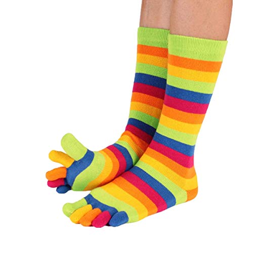 TOETOE - Essential High-Crew Stripy Cotton Toe Socks4