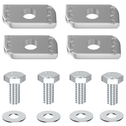 Lashing Rails May Detach - 2019 Freightliner Sprinter 6 Popbee 4 Set Steel Truck Bed Rail Mounting Kit, Tie Down Anchor Bolt On Trailer Anchor Track Nuts Flat Washer Point Lashing Ring Accessories Compatibility for Trailers Trucks Warehouses