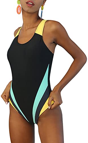 Femme Maillot de Bain 1 Pièce Femme Maillots Une Pièce de Compétition Monokini Sexy Maillot Sports Nautiques 2XL