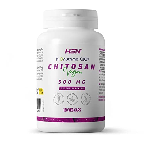 Chitosan VEGANO 3000 MG Quitosano de HSN | 120 Cápsulas Vegetales - de Aspergillus niger – con 15% Beta-Glucanos por Dosis Diaria | MATERIA PRIMA: KiOnutrime-CsG® | No-GMO, Sin Gluten ni Lactosa