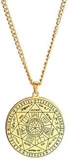 TEAMER Archangel Necklace 7 Archangels Pendant Stainless Steel Archangels Sigil Talisman Necklace Amulet Medal Pendant Jewelry for Women Men