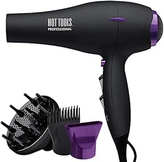 HOT TOOLS Pro Artist Tourmaline 2000 Turbo Hair Dryer | Lightweight with Quiet Blowout Results