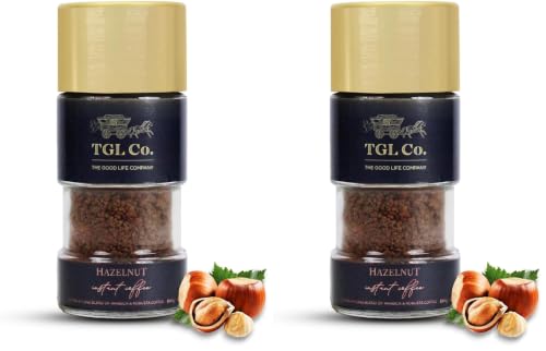 Image of TGL Co. Hazelnut Flavoured Instant Coffee Powder (100 Gm) | Rich & Smooth Taste | Everyday Coffee | Makes 50 Cups (Pack of 2)