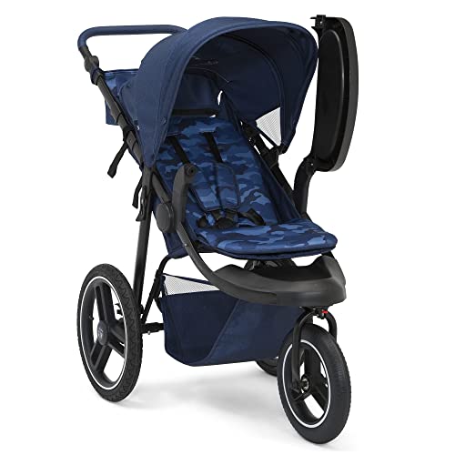 Gap Babygap Trek Jogging Stroller - Car Seat Compatible - Lightweight Jogging Stoller With Extendable Canopy & Reclining Seat - Made With Sustainable Materials, Navy Camo #TOP2