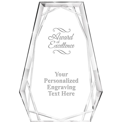 Crown Awards Customizable Acrylic Award, 7" Engraved Award of Excellence Hera Pyramid Acrylic Award