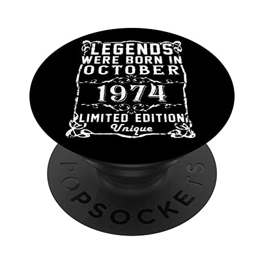 Cumpleaños Octubre 1974 Edición Limitada Regalo Used Vintage PopSockets PopGrip Intercambiable