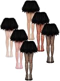 Geyoga 6 Pcs Girls Bling Tights Kids Fishnet Stockings Girl Glitter Mesh Tights Rhinestone Hollow out Pantyhose (Classic Colors,Medium)