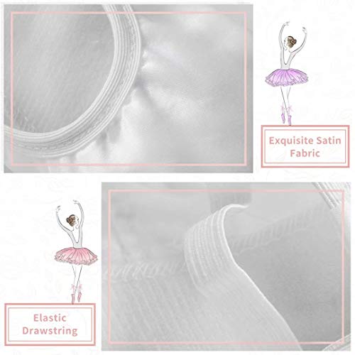 iCKER Girls Pink Ballet Dance Shoes Split Sole with Satin Ballet Slippers Flats Gymnastics Shoes BA01-White-6 Big_Kid