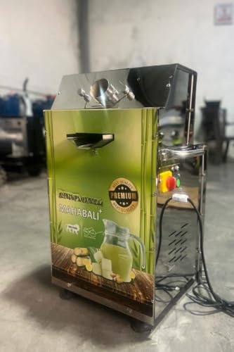 Image of newbasics Mahabali Premium Sugarcane Juice Machine, 2HP Electric Heavy Duty, 200Kg /Hr Capacity, Stainless Steel Triple Roller, 1500 Watts