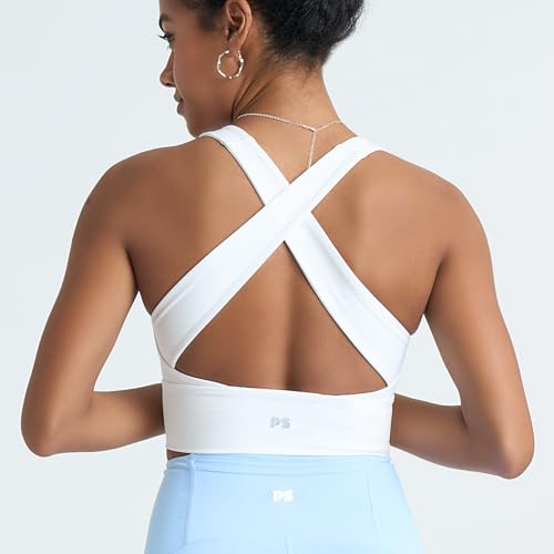 POPSUGAR Long Line Sports Bra Women, Workout Crop Tops for Women Longline Criss Cross Gym Yoga Tops with Built in Bra4