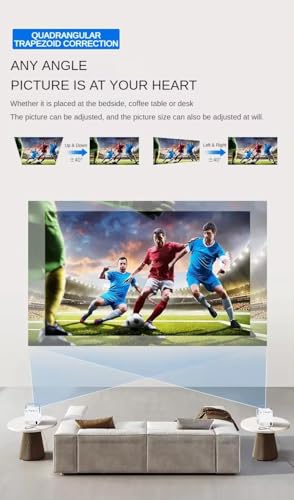 Image of BIGASUO Full HD 1080P Smart Android WiFi Wireless Home Theater LED Video Mobile 4K Cinema Portable Mini Projector with Bluetooth (BGP38)