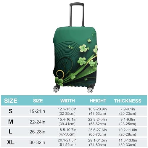 Happy St Patrick's Day Printed Luggage Cover Protector, Fits 18-32 Inch Luggage2