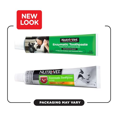 Image of Nutri-Vet Enzymatic Dog Toothpaste, Plaque Remover for Teeth, Dog Breath Freshener, Tooth Whitening, Puppy Essentials, Made in The USA, Non-Foaming Chicken Flavor, 2.5 oz (Pack of 2)