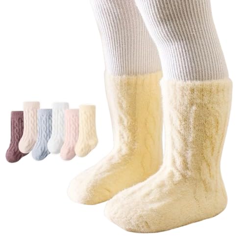6 Pairs Kids Merino Wool Thermal Socks for Cute Baby Toddler Boys Girls Winter Bed Socks_Multicolour-image-19