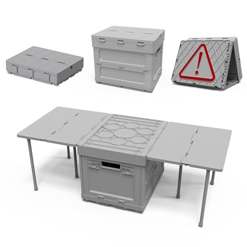 Side Door Camping Storage Box with Expandable Tables 16.5L Collapsible Camp Kitchen Station Small Folding Camping Table Portable Camping Table for Outdoor RV Boat