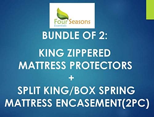 Paquete de 2 artículos protector de colchón con cremallera King + colchón Split Kingcaja de muelles (2 piezas)