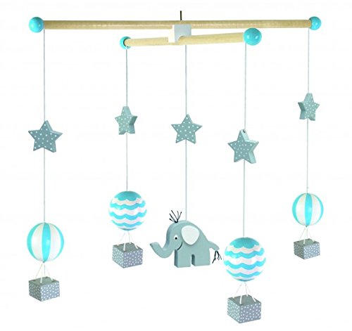 Preisvergleich Produktbild JaBaDaBaDo Mobile Elefant blau aus Holz