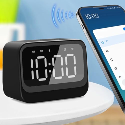 Réveil Haut-parleur Sans Fil – Alarme Progressive, Batterie 1200 MAh, Bluetooth 10m, 10,8x7,8x5,4 Cm