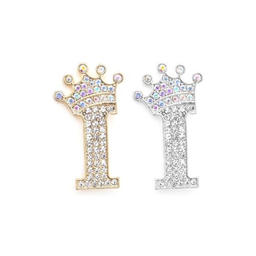 Image of Letter Rhinestone Brooches for Women Gold Silver Initial Crown Lapel Bag Clothing Dress Custom Jewelry Gifts