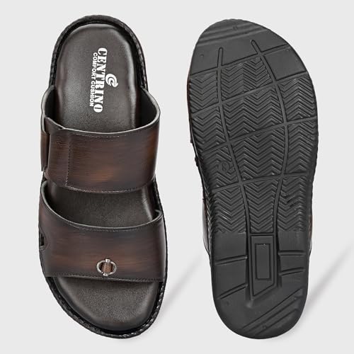 Image of Centrino Sandal for Men |Slip On Chappal for Men |Comfortable Flat Slipper |Gents Slipper for Home, Office & Travel Comfortable Fit for Every Occasion |Comfortable Casual look sandal for Men's (9510)