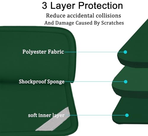 Image of 15.6 inch Laptop Case, Shockproof Protective Computer Carrying Cover with Front Pocket, Briefcase Handbags Laptop Bag for 15.6 inch HP, Dell, Acer, Asus, Notebook, Dark Green