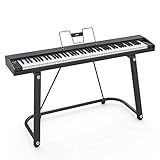 LAGRIMA LAG-600 Full Size Key Portable Digital Piano, 88 Key Electric Keyboard Piano with U Stand,...