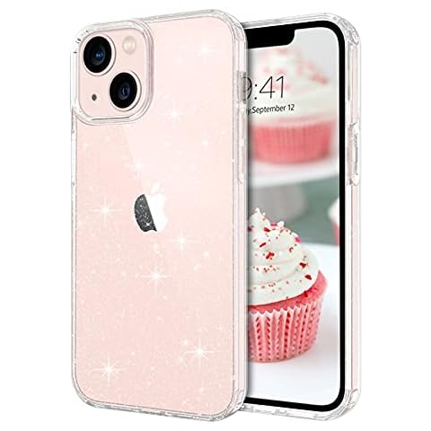 YINLAI iPhone 13 Case Crystal Clear Bling Glitter Sparkle Slim Soft Silicone TPU Protective Shockproof Phone Cover Case for iPhone 13 6.1 inch (2021),Transparent Cover