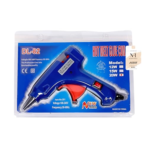Image of NFI essentials 20W Hot Melt Glue Gun With On-off Switch Anti Drip Heavy Duty Industrial Leak Proof DIY Projects for School Arts & Craft and Quick Repairs (Navy Blue)
