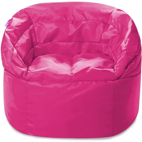 Large Adult Kids & Teen Bean Bag Chair Lounger with Super Soft Plush Fluffy Seat | Pretty Hot Pink Color All Seasons | Lightweight Stuffed Flexible Durable | Supportive & Comfy