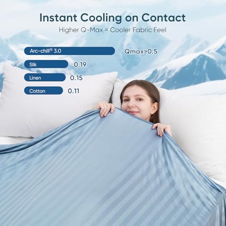 Elegear Revolutionary Cooling Blanket King, Absorbs Heat to Keep Body Cool for Night Sweats, Double Sided Arc-Chill3.0 Cooling Fiber Q-Max>0.5, Lightweight Summer Cold Blankets for Sleeping 90 x 108