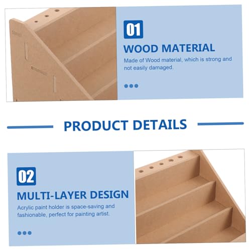 Porte-pinceaux multi-usage Gatuida avec support d'encres en bois
