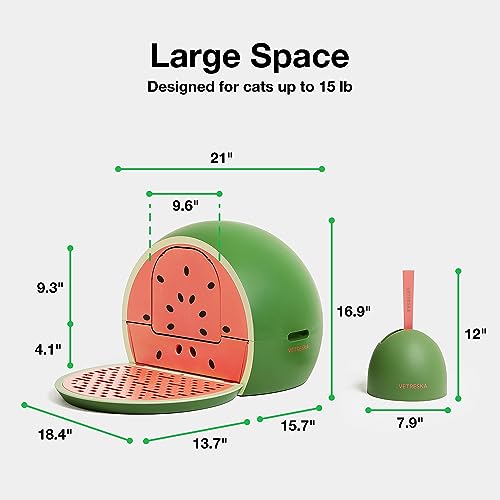 Vetreska Cat Litter Box, Odor Control Large Enclosed Cat Litter Box With Lid And Scoop, Hooded Sifting Kitty Litter Box Drawer Cat Toilet, Anti-Splshing Cat Kitten Litter Pan Easy Cleaning And Scoop #TOP5