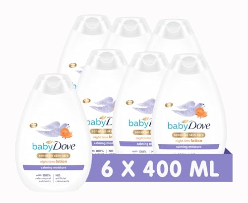 Baby Dove Calming Night Time Lotion – Gentle Chamomile Baby Moisturiser for Sensitive Skin, Relaxes & Soothe Before Bed - 6 x 400ml