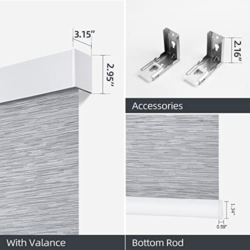 Zstarr Motorized Blackout Window Blinds Customize Width(21-92 In) Remote Control Wireless And Rechargeable Roller Shades Blinds For Windows, Office,Home, Hotel, Club, Restaurant (Full Blackout Gray) #TOP7