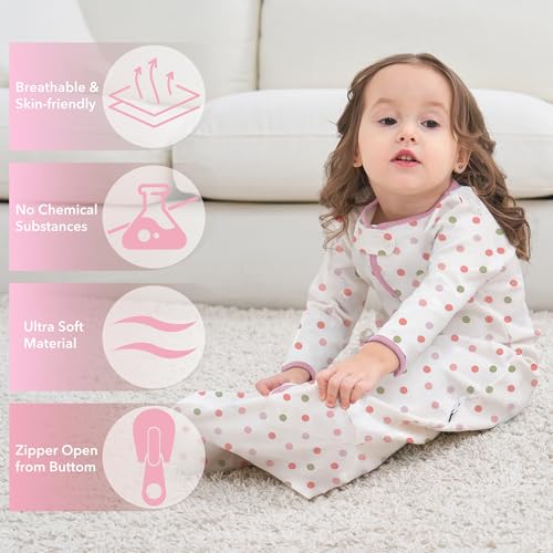 Image of Miracle Baby Sleep Sack - 100% Breathable Cotton Wearable Blanket, Long Sleeve Sleeping Sack for Infant 0-18 Months(3 Pack)
