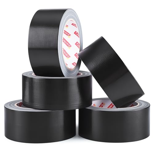 Image of Fyguard 5 Rolls Duct Tape Black 48mm x 28m 8.5Mil Heavy Duty Waterproof