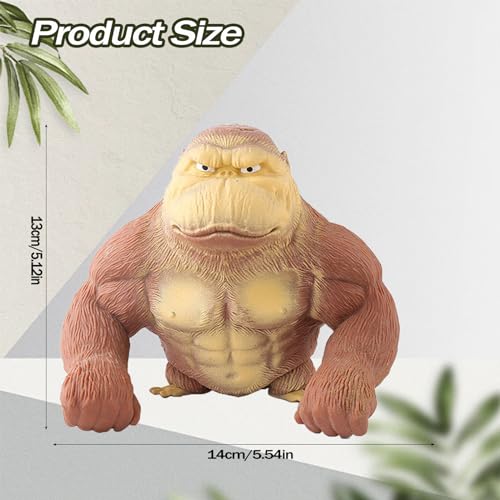 peiyee Gorilla Stressabbau Spielzeug, Gorilla Figur Zum Stressabbau, Gummi Squishy Monkey, Stretch AFFE Spielzeug, Antistress Spielzeug für Kinder und Erwachsene(Klein)