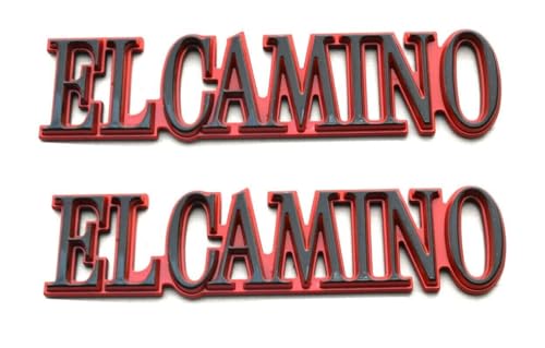 Image of 2Pcs Fit for 1978-1987 El Camino Quarter Panel Emblem 3D Badge Nameplate Letter Replacement for El Camino (Red)