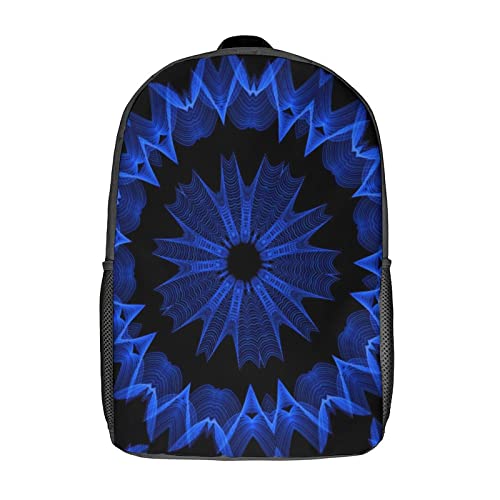 Sac à dos d'école pour enfants et adolescents 17 pouces avec imprimé fractal 3D
